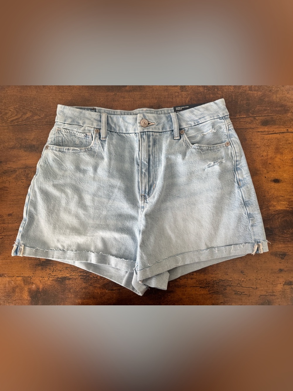 American Eagle Curvy Mom Super High Rise Strigid Shorts New With Tags Size 8